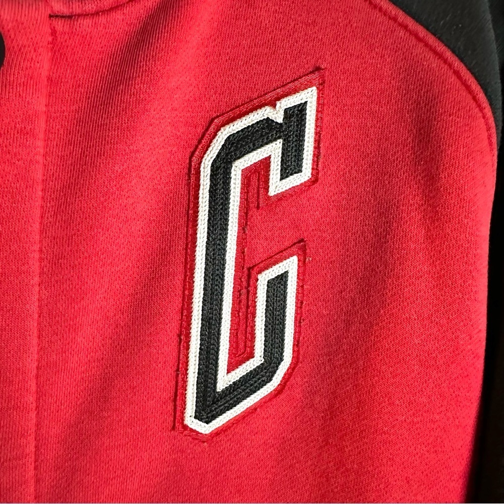 ADIDAS Chicago Bulls NBA Red & Black Train Jacket, Full Zip Hoodie, Sz M - Picture 3 of 12